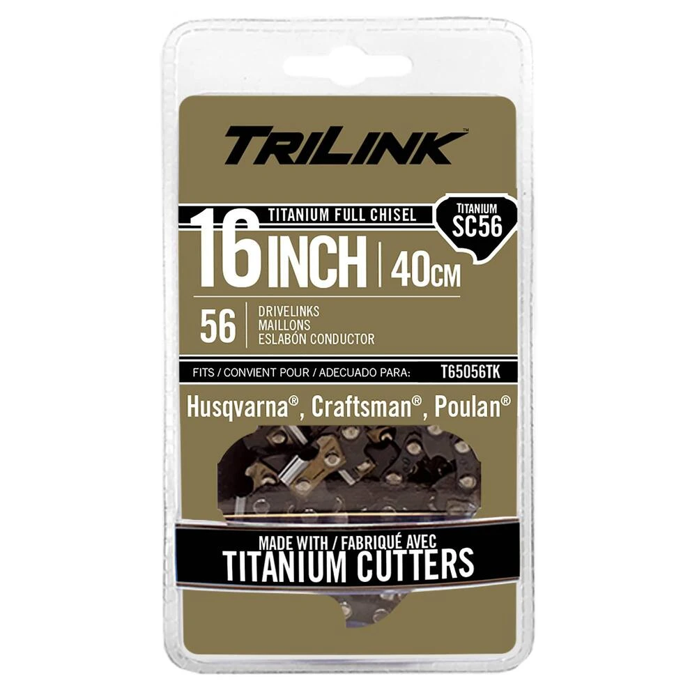 TriLink Titanium Chainsaw Chain 56 DL 3/8" LP, .050", Chisel / T65056TK