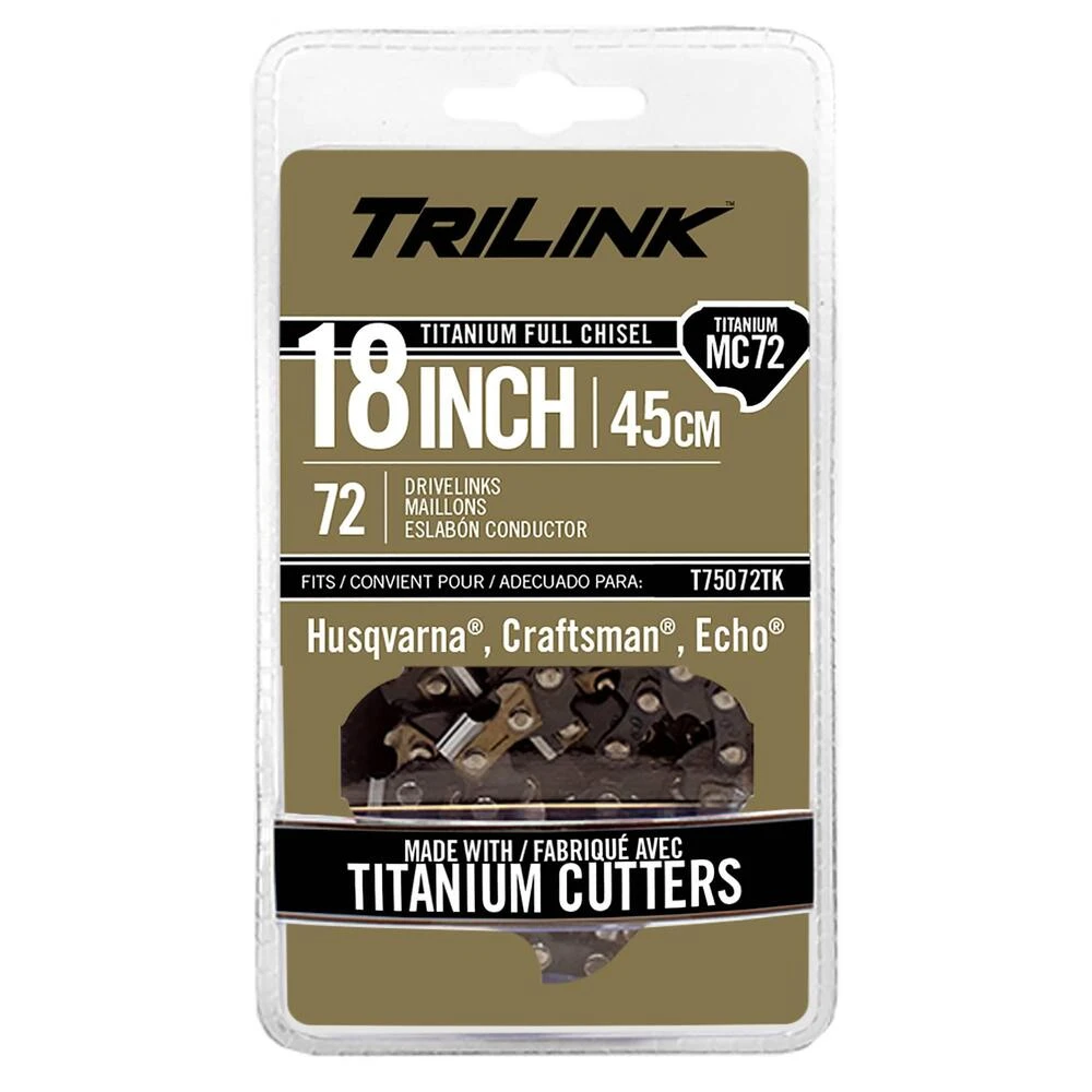 TriLink Titanium Chainsaw Chain 72 DL .325", .050", Chisel / T75072TK